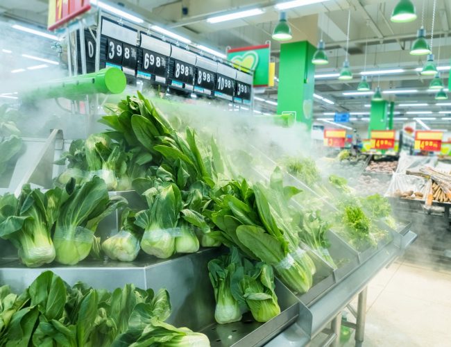 fresh vegetables in supermarket